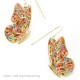 Gold & Polymer Clay Butterfly Necklace  - Multicolor
