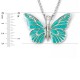 Silver Butterfly Necklace by Adina Plastelina - Turquoise