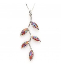 Small Silevr Olive leaf Necklace - Multicolor