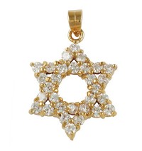 Zirconium Star of David Pendant - Gold Filled