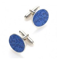 Silver Cufflinks - Blue