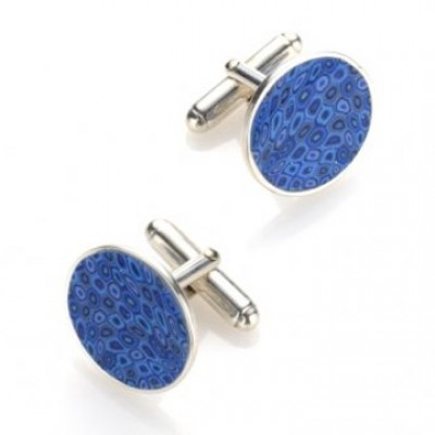 Silver Cufflinks - Blue