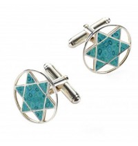 Star of David Cufflinks - Turquoise