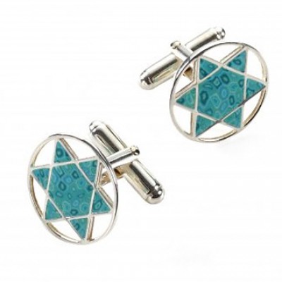 Star of David Cufflinks - Turquoise