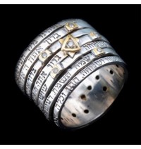 Seven Blessings Spinner Silver Ring with Diamonds