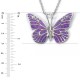 Silver Butterfly Necklace by Adina Plastelina - Purple