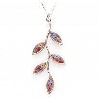 Small Silevr Olive leaf Necklace - Multicolor