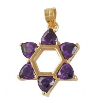 Amethyst Star of David Pendant - Gold Filled