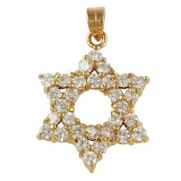 Zirconium Star of David Pendant - Gold Filled