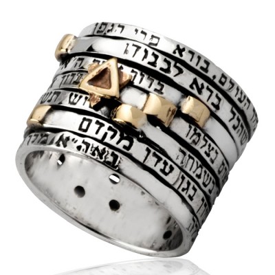 Seven Blessings Spinner Silver Ring