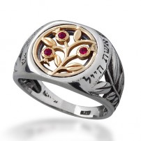Eshet Chayil Pomegranate Silver & Gold Ring