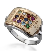 Hoshen Kabbalah Ring - Gold & Silver